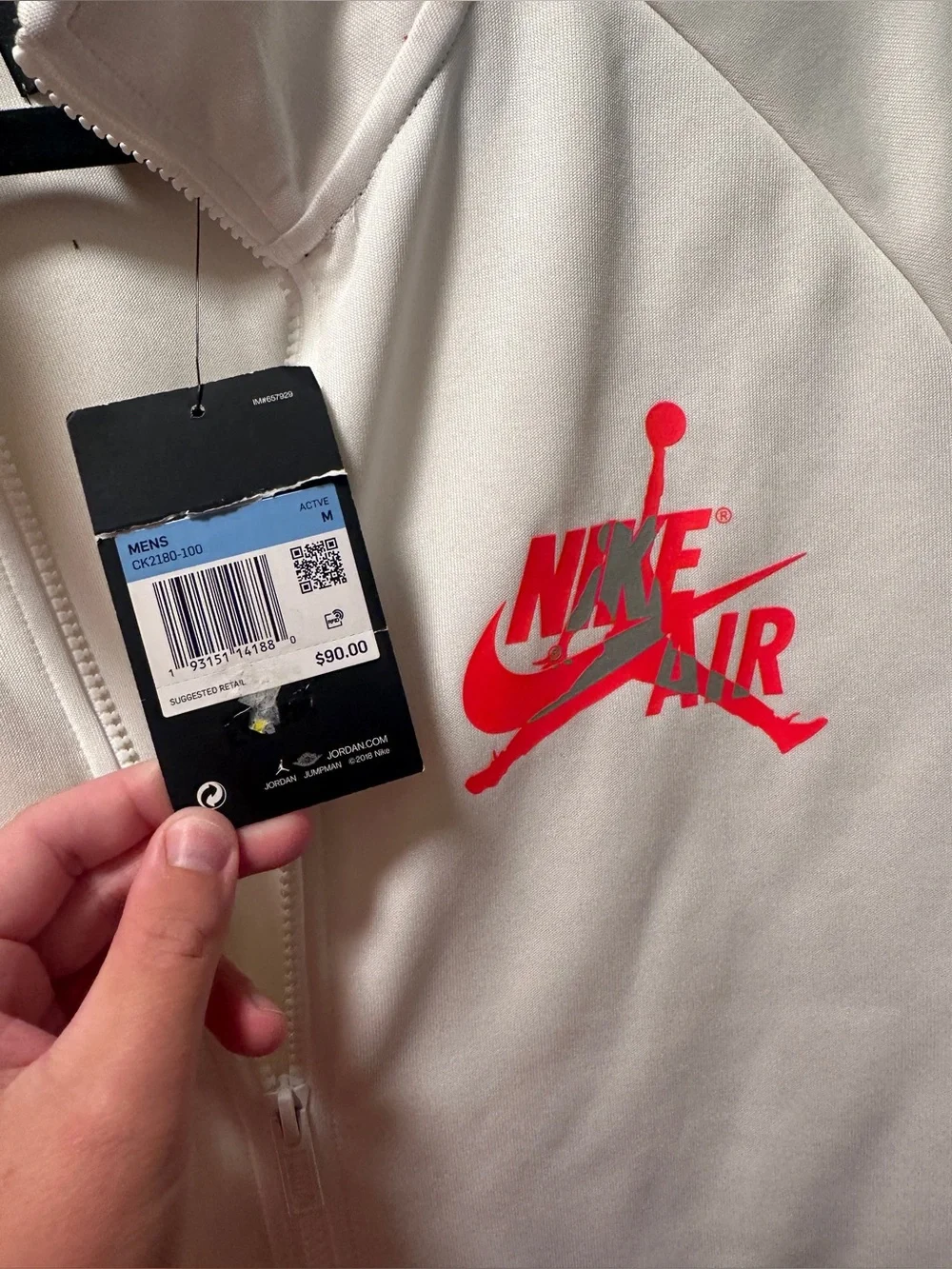 Nike Jordan Jumpman Classics Tricot Warmup Jacket Ck2180-100 Size Medium